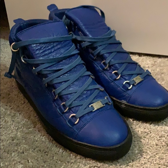 Balenciaga Shoes | Blue Balenciaga High Top Arena Sneaker | Color: Blue | Size: 10.5 | Nevarluxe's Closet